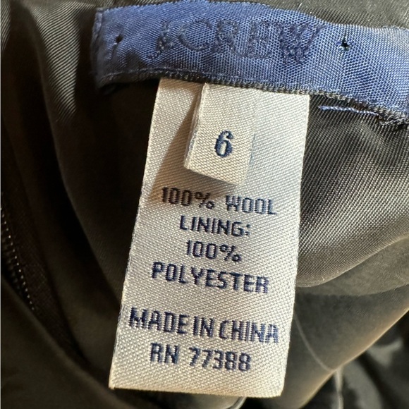 JCREW Blue Label Crew Neck Wool Midi Dress Black Low Back Womens Size 6 - Picture 2 of 5